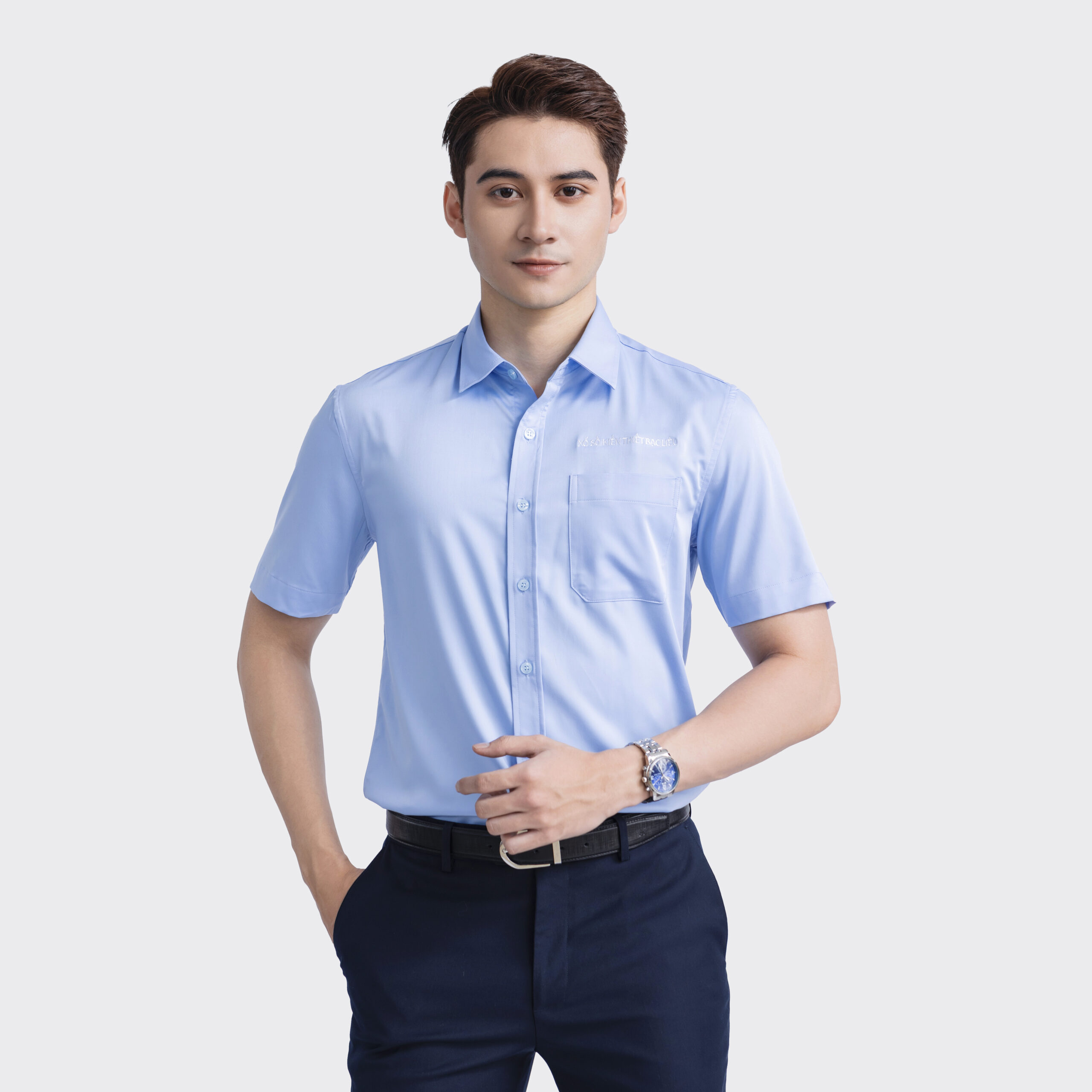 Áo Phông Đồng Phục Công Ty Prime Cotton 02 màu xanh - Ảnh 8