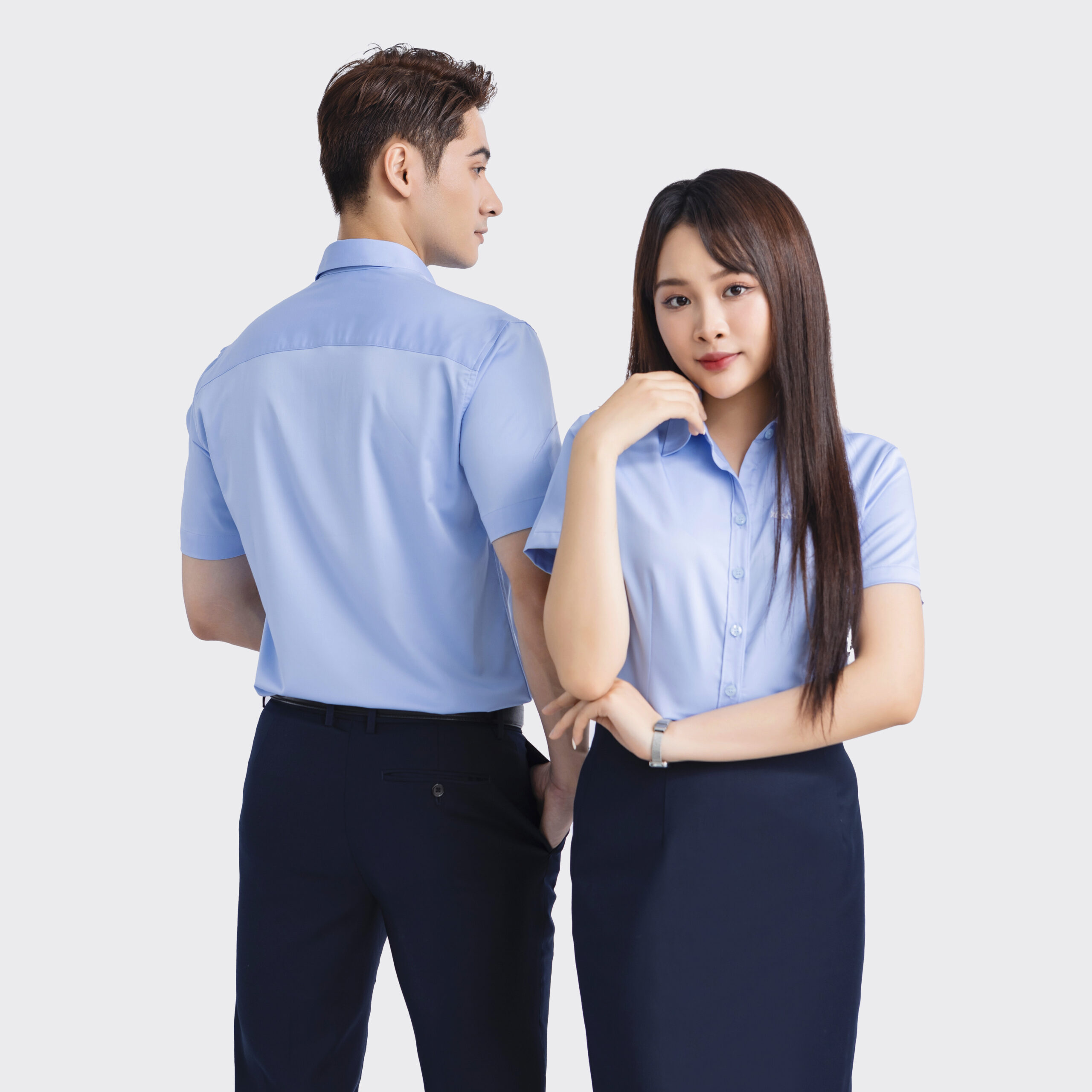 Áo Phông Đồng Phục Công Ty Prime Cotton 02 màu xanh - Ảnh 2